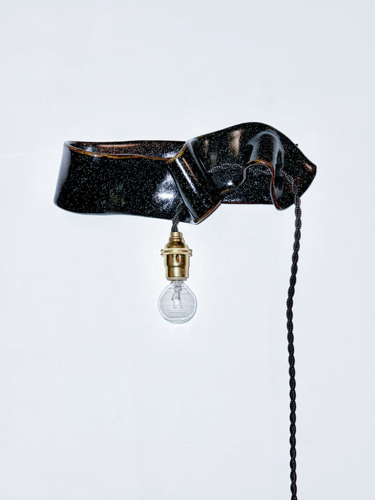 Flop Sconce in Speckled Black